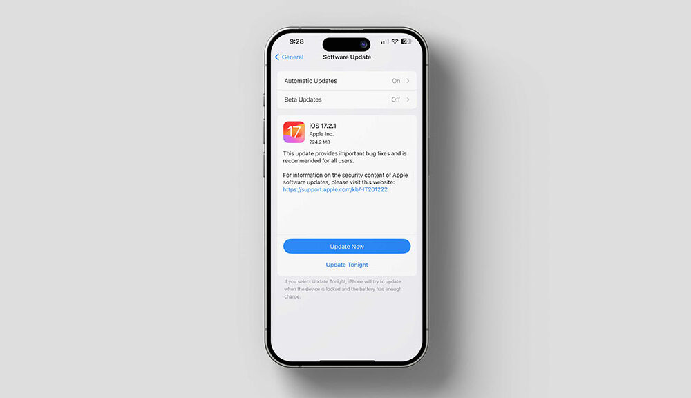 iOS 17.2.1 update