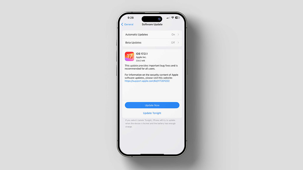 iOS 17.2.1 update