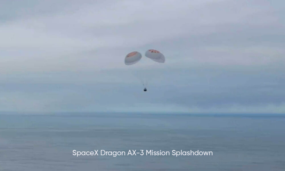 SpaceX Dragon Ax-3 Mission Splashdown