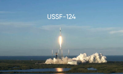 SpaceX Falcon 9 Rocket Lifting off with USSF-124 mission payload