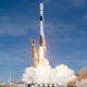 SpaceX Falcon 9 lifting off from launch pad