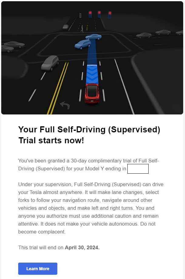 Tesla FSD trial