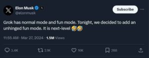xAI Grok to get a new 'Unhinged Fun Mode' - EONMSK News