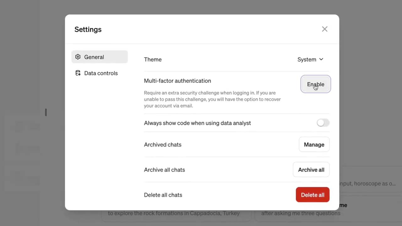 OpenAI ChatGPT multi-factor authentication