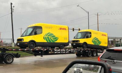 Rivian Electric Delivery Van with DHL Branding