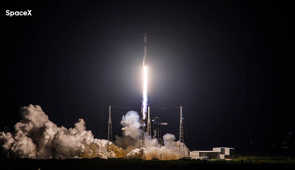 SpaceX Falcon 9 Rocket Lifting off from Space Launch Complex 40 (SLC-40) at Cape Canaveral Space Force Station in Florida