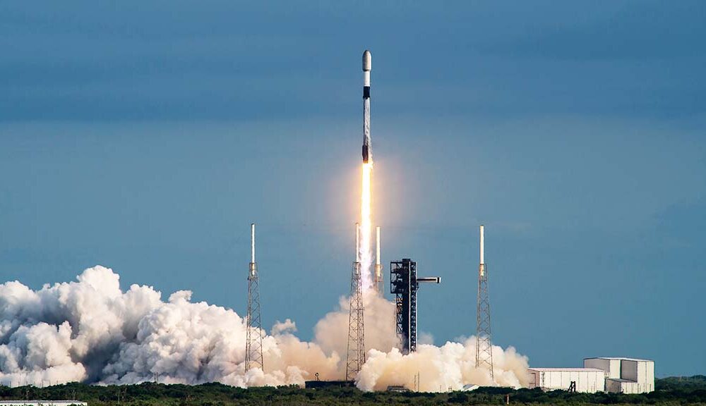 SpaceX Falcon 9 Lifting off from Space Launch Complex 40 at Cape Canaveral Space Force Station in Florida