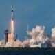 SpaceX Falcon 9 Lifting off from Space Launch Complex 40 at Cape Canaveral Space Force Station in Florida