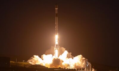 SpaceX Falcon 9 Rocket Lifting Off from Space Launch Complex 4 East at Vandenberg Space Force Base In California