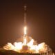 SpaceX Falcon 9 Rocket Lifting Off from Space Launch Complex 4 East at Vandenberg Space Force Base In California