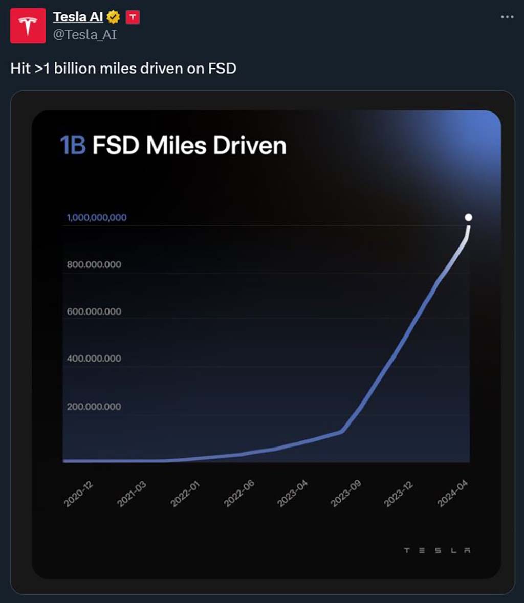 Tesla FSD 1 billion miles