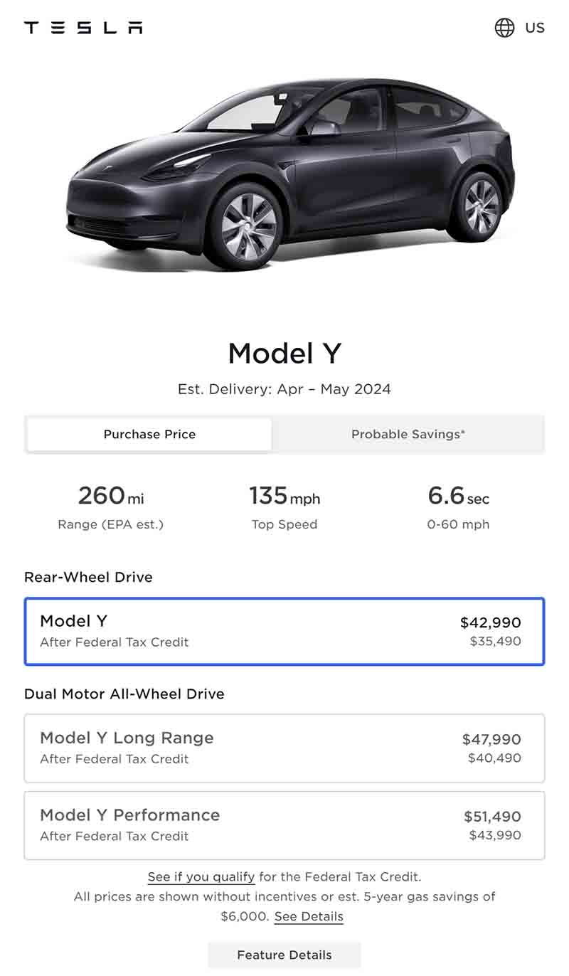 Tesla Model Y Price As of April 19, 2024
