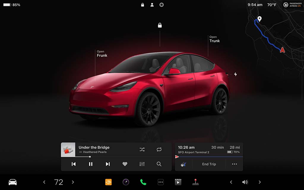 Tesla Full Screen controls and Visualization
