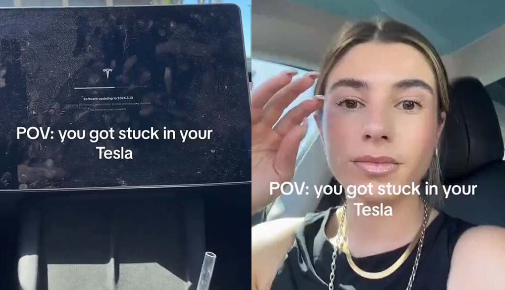 Tiktoker Stuck in Tesla