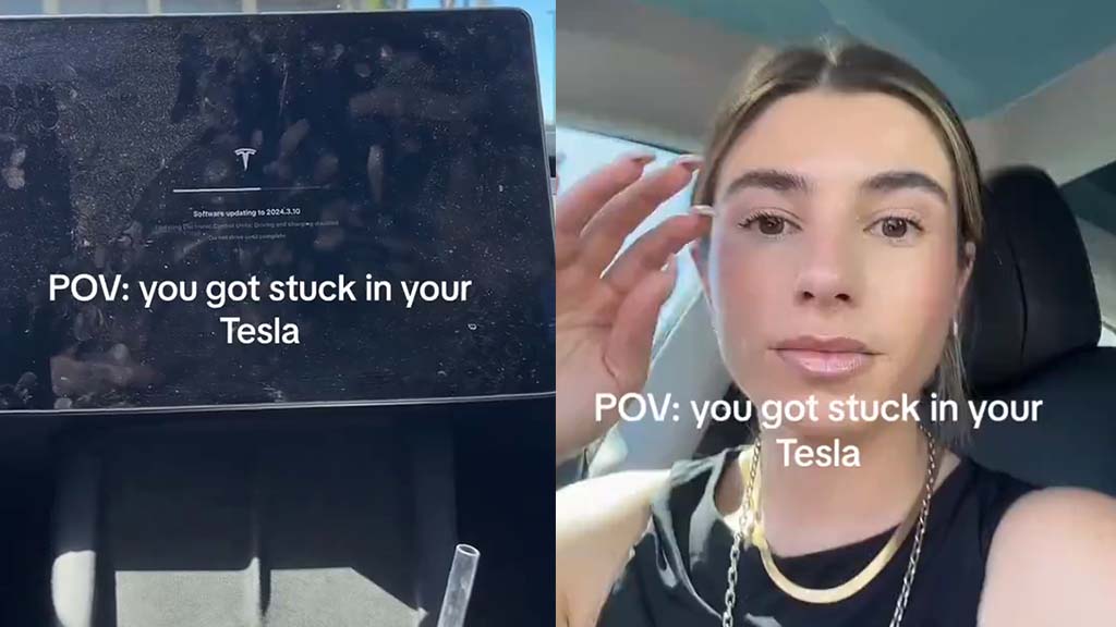 Tiktoker Stuck in Tesla