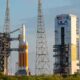 ULA Delta IV Rocket on Stand at Launch Compelx-37 at Cape Canaveral Space Force Station, Florida