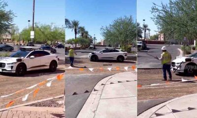 Waymo Robotaxi Stuck at Construction Site