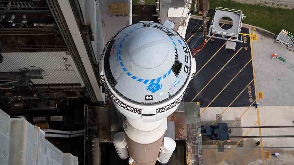 Boeing's CST-100 Starliner Spacecraft vertical on Atlast V rocket on launch pad at Space Launch Complex 41 ahead of the NASA’s Boeing Crew Flight Test (Image Source - NASA)