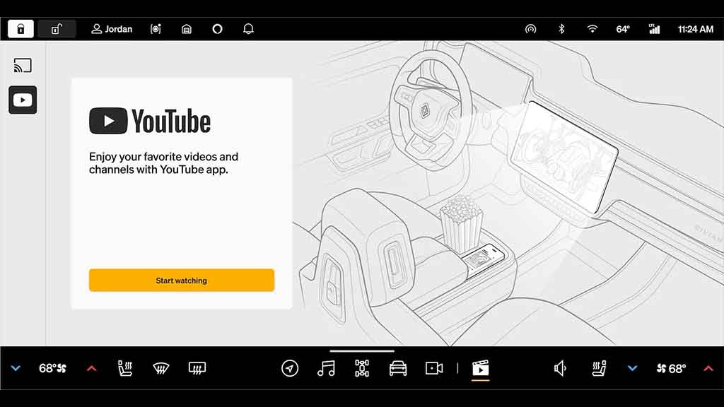 YouTube for Rivian Vehicles