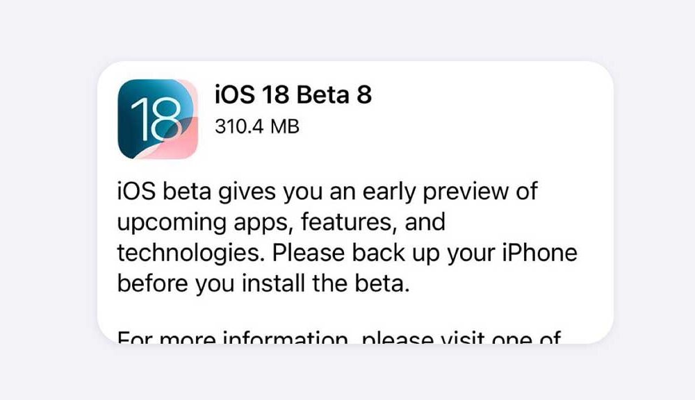 iOS 18 Beta 8