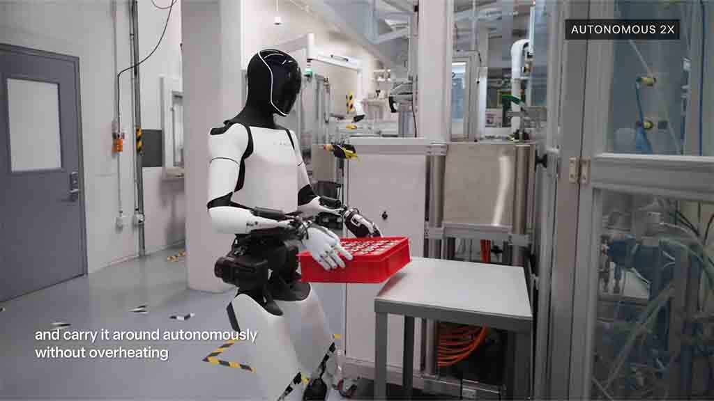 Tesla Optimus Robot carrying Payload