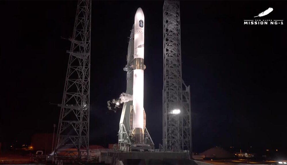 Blue Origin New Glenn on the launch pad