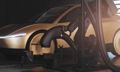 Autonomous cleaning robot for Tesla Cybercab