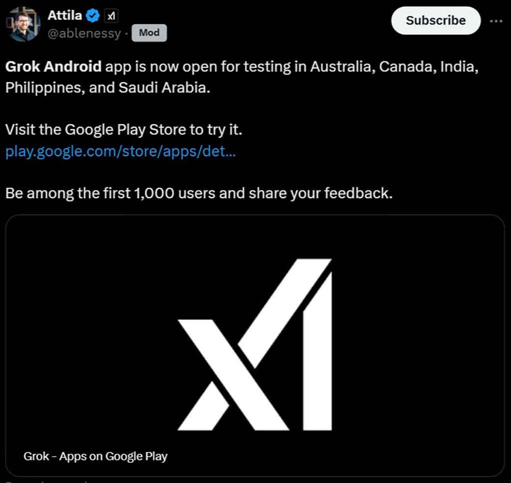 xAI Grok Android app