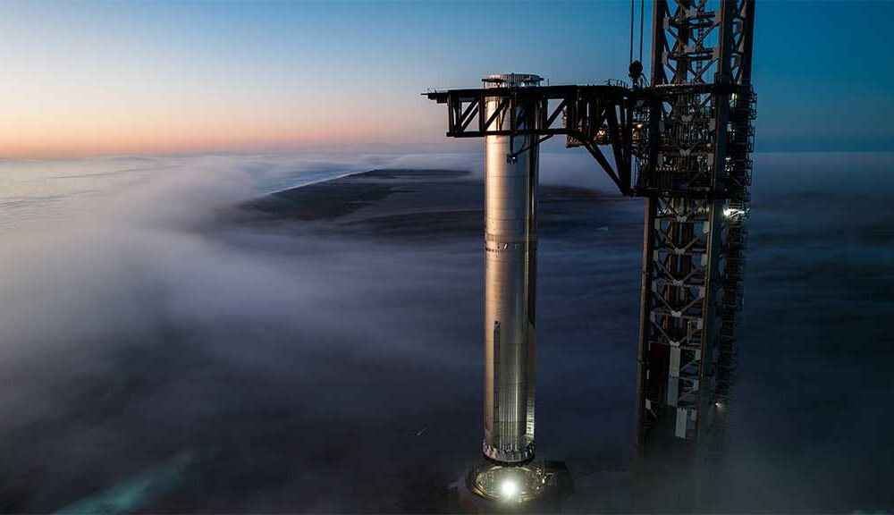 SpaceX Starship Booster on Launch Pad