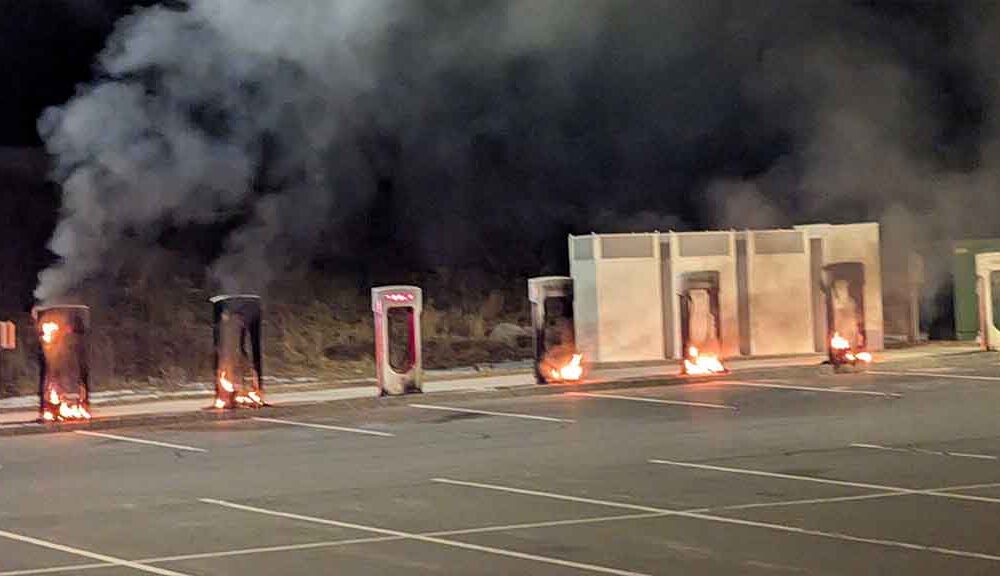 Tesla Charging Station Fire in Littleton