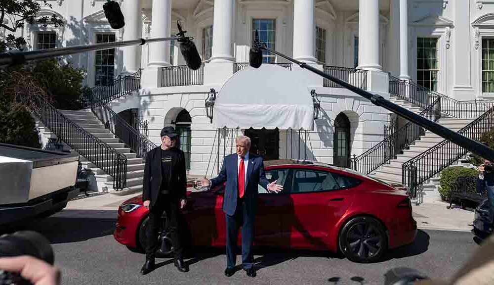 President Donald Trump, Tesla CEO, Elon Musk and Model S