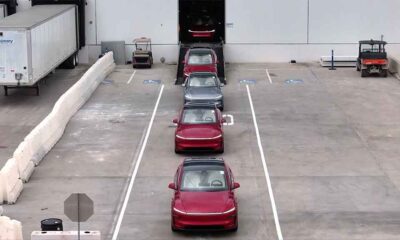 Tesla Model Y coming out of the production line
