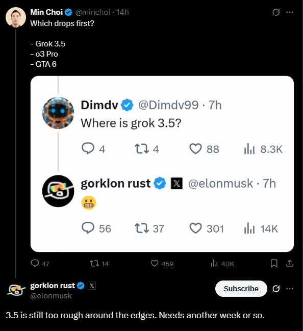 xAI Grok 3.5 update