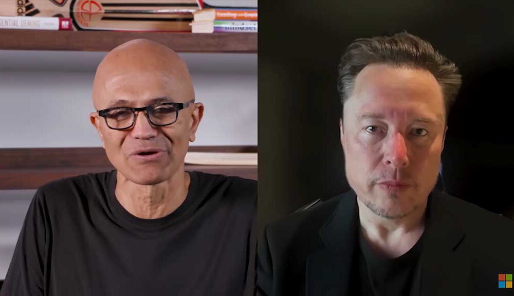 Microsoft CEO, Satya Nadella, xAI Founder Elon Musk
