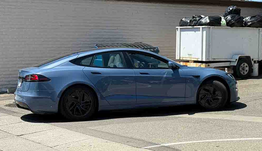 Refreshed Tesla Model S in Blue color