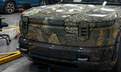Rivian R2 camouflaged