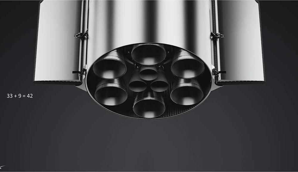 SpaceX Starship with 42 Raptor engines
