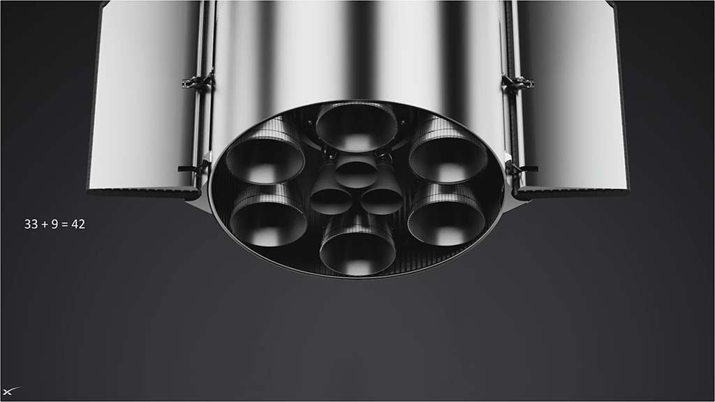 SpaceX Starship with 42 Raptor engines