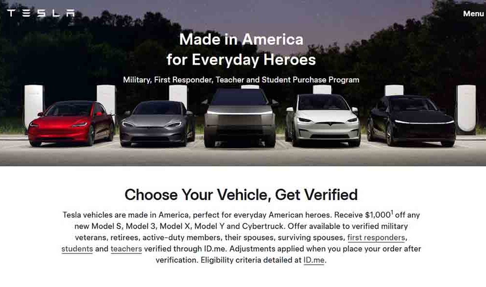 Tesla American Heroes program