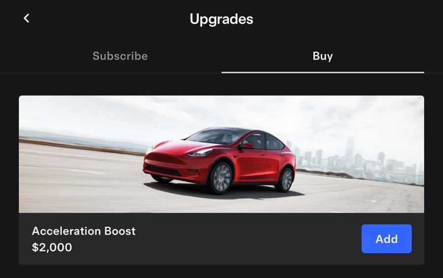 Tesla Model Y acceleration boost