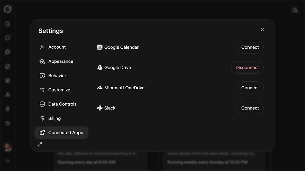 Grok Connected Apps Google Calendar Slack