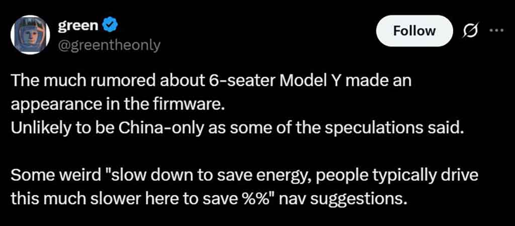 Tesla's six seat Model Y firmware leak with Grok chatbot personas