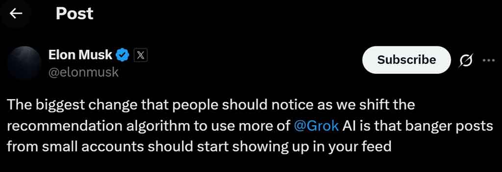 X Algorithm Update with Grok AI