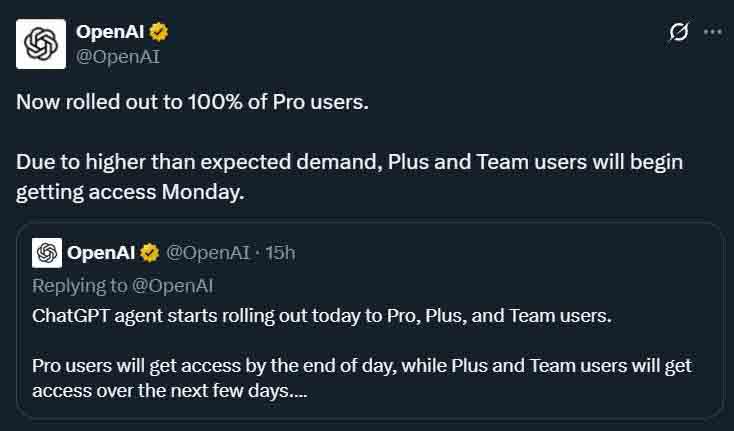 ChatGPT Pro users agent mode