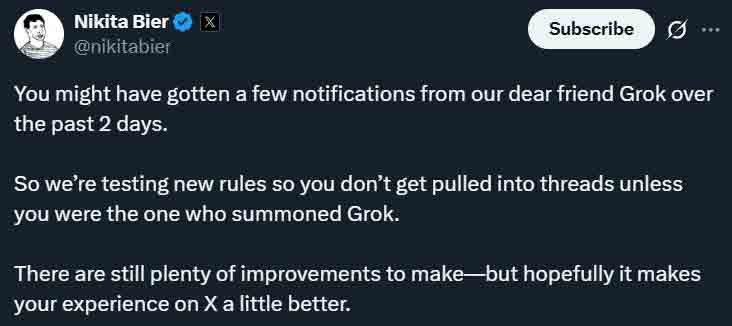 x users frustrated Grok replies