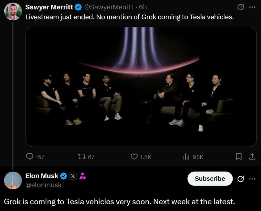 Grok Tesla Vehicles