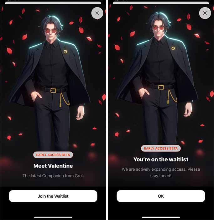 xAI Grok Valentine AI waitlist