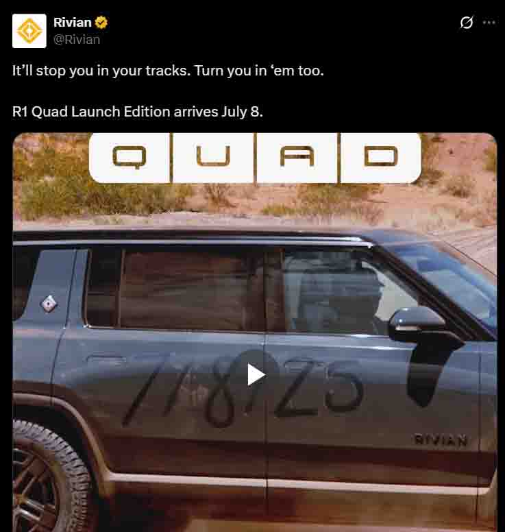 Rivian R1 quad launch edition