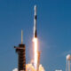 SpaceX Falcon 9 rocket liftoff from from Launch Complex 39A at Kennedy Space Center in Florida