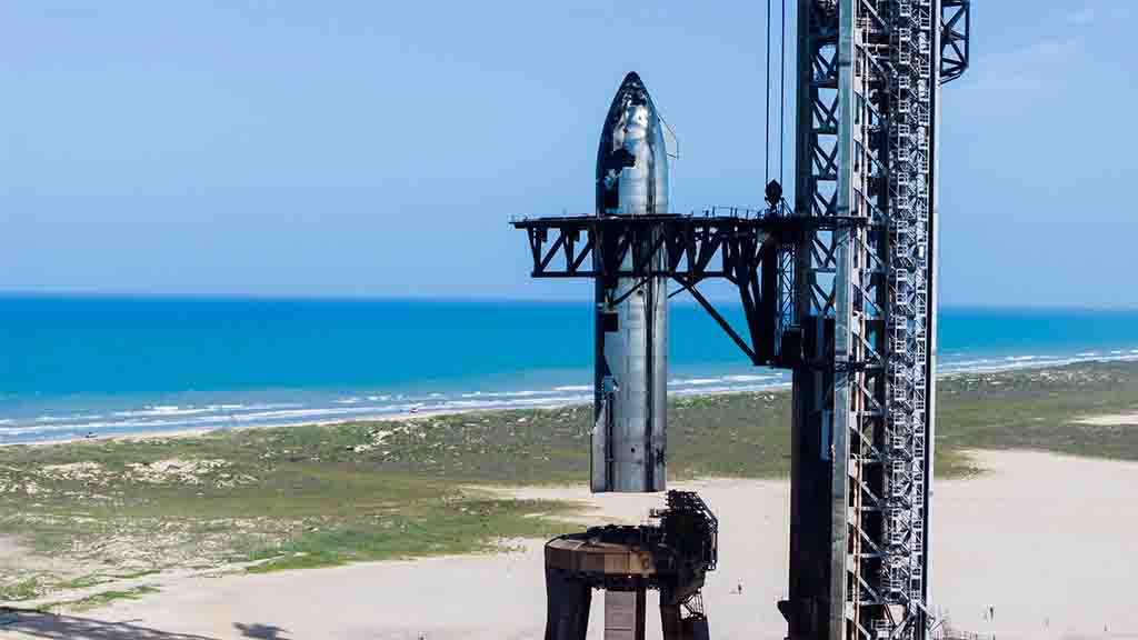 SpaceX Starship on launch stand